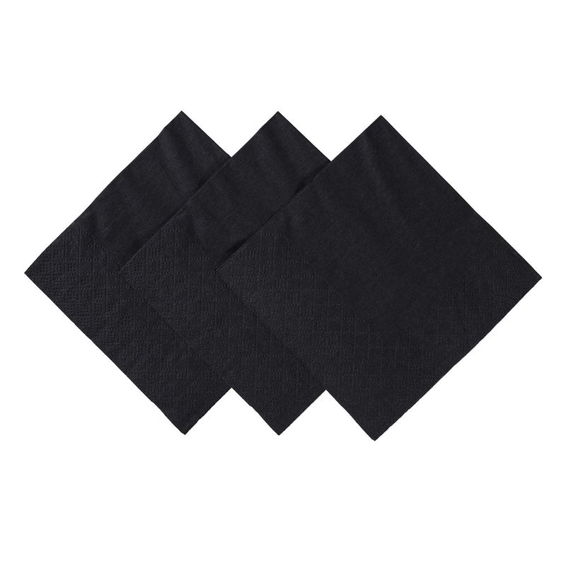 AmerCareRoyal 2-Ply Beverage Napkins - 9.5" x 9.5" - For Restaurants, Bars, and Catering, Bulk Disposable Cocktail Napkins, Black, Pack of 1000 - Image 1